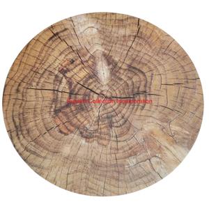 Napperon rond vintage en bois pour tronc d'arbre Tapis de table décoratif pour cuisine Tapis de salle à manger résistant à la chaleur et protecteur de table en vente - Product Image 1