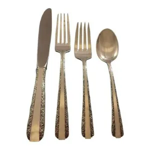 Hot Selling Products Bulk Luxury Personal Spoon Fork And Knife Gift Silverware Metal Stainless Steel Flatware Set for Any Party