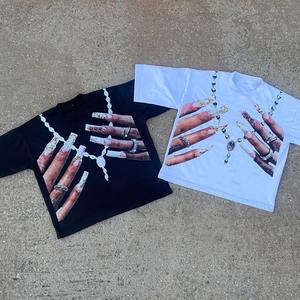 T-shirt graphique court Boxy de haute qualité imprimé Dtg personnalisé 180 230gsm 100% coton pour hommes - Product Image 1