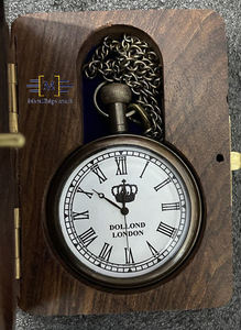 ฝาครอบนาฬิกาทองเหลืองแบบพกพา,ต้นทุนต่ำกล่องไม้ห่วงโซ่นาฬิกาพกปรับแต่งได้ของขวัญแต่งงานสำหรับผู้ชายที่ดีที่สุด - Product Image 2