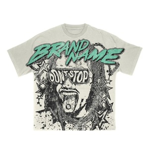 2024 servicio OEM al por mayor camisetas serigrafiadas para hombres ajuste Regular moda 80% Algodón 20% poliéster tejido de punto - Product Image 3