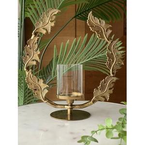 Bougeoir conique décoratif de luxe en aluminium antique plaqué or métal ensemble de bougeoirs faits à la main à vendre - Product Image 5