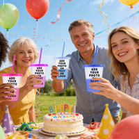 Gobelets en plastique réutilisables de 16 oz sans BPA, personnalisables avec logo, à changement de couleur à froid, avec paille – Vente en gros usine