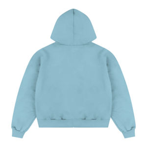 Sweat-shirts à capuche personnalisés à fermeture éclair sans cordon de serrage, en molleton uni surdimensionné, coupe ample, de haute qualité, pour hommes - Product Image 4