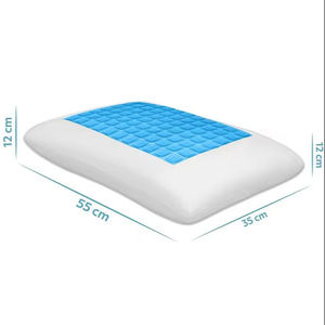 หมอนออร์โธปิดิกส์วิสโกเจลเย็นสบาย ป้องกันเหงื่อ เมมโมรี่โฟม รองรับต้นคอ ขนาด 55x35x12 ซม. ลายเรขาคณิต - Product Image 1