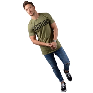 Wholesale Mens Fashion Breathable <b>Plain</b> Longline <b>T</b>-<b>Shirt</b> Military <b>Green</b> <b>T</b> <b>Shirt</b> Factory Price Manufacturer - Product Image 4