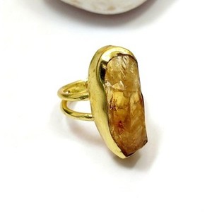 SOUMYA CREATIONS Bague unisexe en laiton plaqué or rose, style décontracté, avec améthyste naturelle sertie clos, idéale pour un cadeau - Product Image 2