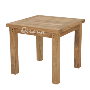 Table basse carrée à lattes en bois de teck naturel d'extérieur minimaliste classique indonésien 50 cm pour meubles de terrasse ou de piscine - Product Image 5