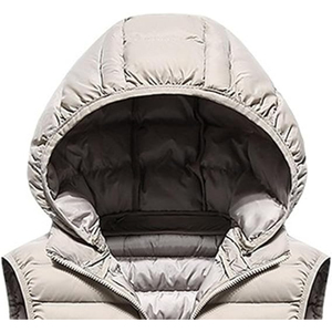 Gilet sans manches chaud en toile pour homme, veste matelassée avec col montant, logo frontal, design personnalisable, sans manches, OEM - Product Image 2