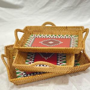 Bandeja de Servir de Madera de Bambú 100% Natural Tejida a Mano por Fabricante Vietnamita con Asas/Tapa, Color y Tamaño Personalizados para Comedor - Product Image 4