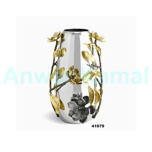 Jarrón de flores de Metal plateado hecho a mano con forma única de lujo para decoración del hogar, maceta central de Mesa para boda - Product Image 6