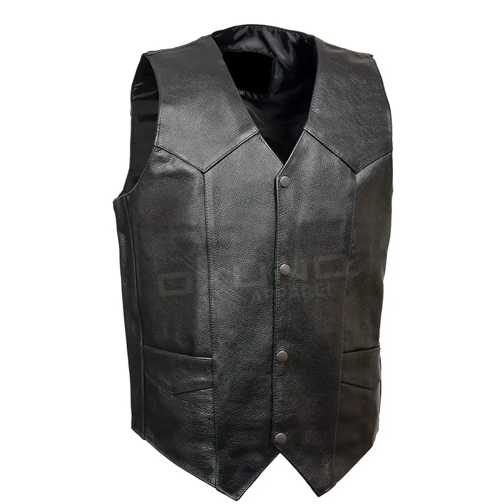 Waistcoat Durable Soft Men Fashion Winter Leather Vest New Arrival Men Casual Motorbike Vest Motorcycle Cowhide Leather Vest