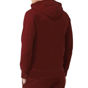 Pull-over athlétique décontracté à capuche pour hommes personnalisé en relief solide 100% coton hiver à manches longues tissu polaire léger pour le sport - Product Image 2