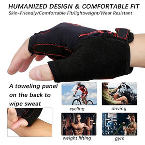 Gants de cyclisme mi-doigts pour hommes et femmes, antidérapants, avec coussinets absorbants les chocs, pour sports de plein air, course à vélo, cyclisme - Product Image 3