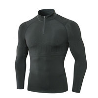 Vente en gros de vêtements de course à manches longues personnalisés pour hommes, séchage rapide, compression sous la couche de base, hauts de chemise, vêtements de jogging