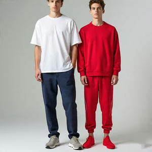 Camisetas de manga larga sólidas ecológicas personalizadas y pantalones para correr 2 en 1, conjuntos de chándal ligeros de verano para exteriores - Product Image 1