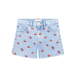 Meilleure vente taille haute hommes Vintage broderie Denim Shorts personnalisé couleur unie respirant Streetwear Jean Shorts motif chaud - Product Image 2