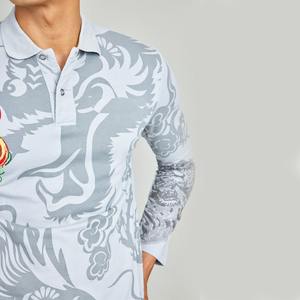 Usine directe polo en polyester imprimé par sublimation personnalisée de haute qualité manches longues séchage rapide sport golf t-shirt polo pour hommes - Product Image 3