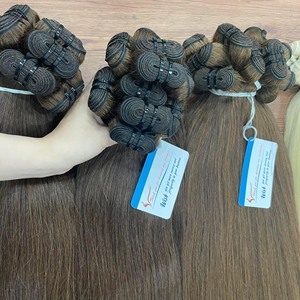 Extensiones de cabello virgen vietnamita crudo más vendidas Cabello de trama de color negro ondulado natural Estilo recto Directo del fabricante - Product Image 1