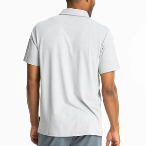 Polo en bambou pour homme Polo décontracté à manches courtes et col renforcé avec protection solaire - Product Image 4