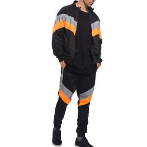Ensemble coupe-vent personnalisable pour hommes, fabricants de survêtements deux pièces à fermeture éclair, respirant, réfléchissant, jogging en polyester, hiver - Product Image 4