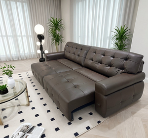 Thick Litchi Grain Eco-Leather <b>Sofa</b>, Skin‑Friendly Fabric, Oversized Extra‑Long Armrests, <b>Waterproof</b> & Stain‑Resistant - Product Image 5