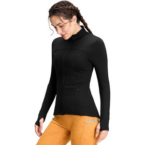 <b>Stretchy</b> Training Jacket Women Full Zip Lightweight Top Soft Yoga Athletic Wear Comfort Nylon Spandex <b>Fabric</b> - Product Image 3