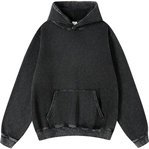 Sudadera con capucha unisex con bolsillos de canguro con cordón y hombros caídos y logotipo personalizado 100% algodón - Product Image 6