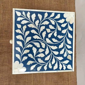 Calidad Premium Perfect Blue Bone Inlay Jewelry Bone Inlay Box Paquete de joyería Cajas de anillos personalizadas Joyero BY HF CRAFTS - Product Image 2