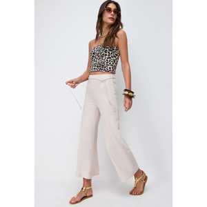 Pantalones de Punto de Corte Informal y Relajado con Elegante Detalle de Lazo - Product Image 2