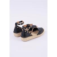 Espadrille à talon compensé fermé et talon bas