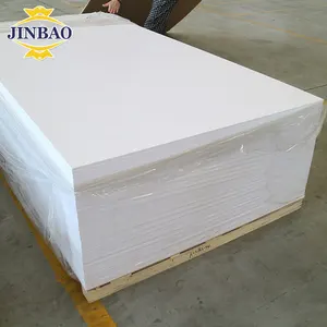 JINBAO 2x3m 4x8 स्नो व्हाइट फॉरेक्स सेलुका पीवीसी सह-एक्सट्रूडेड सिंट्रा पीवीसी बोर्ड 3 मिमी पीवीसी लकड़ी प्लास्टिक मिश्रित बाहरी दीवार सीएल