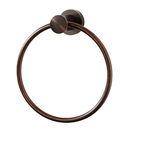 Accessoires muraux élégants Anneau de serviette traditionnel en fer plaqué or rose adapté au design de salle de bain classique et décoratif - Product Image 4