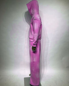 Ensemble de survêtements streetwear personnalisés pour hommes, sweat à capuche polaire technique par sublimation avec strass, pantalon de survêtement baggy, survêtement d'hiver ODM - Product Image 3