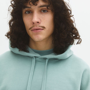 Sudadera con capucha básica de manga larga de algodón 100% personalizada para hombre, sudadera bordada Lisa teñida con hombro caído para invierno - Product Image 5