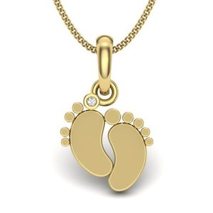 Pendentif en diamant Ishi en or 18 carats Baby Foot Steps Lab Grown Diamond - Product Image 1