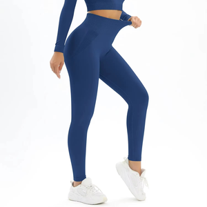 Mallas para correr para mujer, pantalones deportivos de cintura alta sin costuras, ropa deportiva de secado rápido para Yoga - Product Image 1