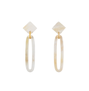 Pendientes de cuerno de búfalo de calidad superior con colgantes redondos Enlaces graduados Joyería de cuerno de búfalo calidad superior - Product Image 3