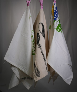 Serviette de cuisine en coton biologique 100% écologique à séchage rapide motif floral personnalisé Logo imprimé élégant toile douce jetable - Product Image 4