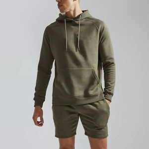 Conjuntos Cortos de Alta Calidad para Hombre, Logotipo Personalizado, Nuevo Diseño Informal de Otoño, Dos Piezas, Color Sólido, Transpirable, 100% Algodón, Felpa, 340g - Product Image 4