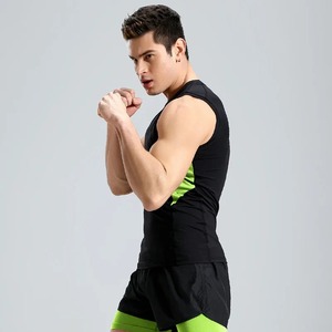 OEM Gilet de gymnastique de compression sans manches à séchage rapide pour hommes, respirant, extensible, vêtements de fitness, ensemble de t-shirts de compression à séchage rapide - Product Image 2