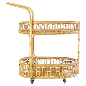 Handcrafted Decorative Trolley With <b>Wheels</b> Eco Friendly Food Tea Coffee or Breakfast Supplies Metal Trolley With Two Tier - Product Image 6