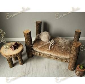 Accesorios de fotografía para recién nacidos, decoración de estudio, cama de madera maciza, accesorios de fotografía para niños, estudio de registro, cama de madera pequeña para recién nacidos - Product Image 1