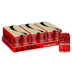 Coca-Cola ZERO Sugar ZERO caffine 24แพ็ค330มล. ขวดรสกาแฟเยอรมันส่วนผสมหลักคาร์บอเนตผลิตในเยอรมนี