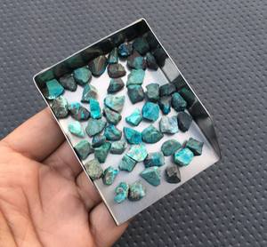 พลอยคริสโซโคลลาธรรมชาติขนาด8-10มม. 25ชิ้นอัญมณีไม่ผ่านกระบวนการที่ไม่ผ่านการแปรรูป - Product Image 3
