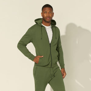 Sudadera con capucha con cremallera deportiva informal personalizada para hombre superventas, Sudadera con capucha teñida Lisa en relieve de lana de alta calidad para deportes de invierno - Product Image 4