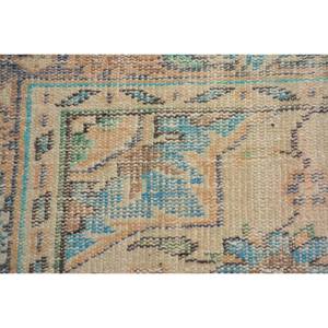 พรมปูพื้นขนแกะสไตล์ตุรกีโบราณขนาด2.5 x 1.5ft เทคนิคการเย็บปะติดปะต่อกันสีน้ำเงินและสีเบจแบบสานเรียบสำหรับตกแต่งห้องนั่งเล่น - Product Image 5