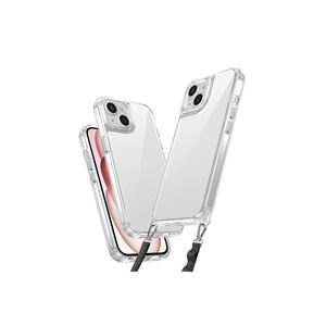 Étui en silicone liquide premium avec sangle détachable pour iPhone 15 11 Pro Plus - Housse de protection transparente à clipser - Product Image 1