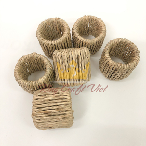 Set de Table rond en herbe de mer, napperon et anneau de serviette, napperons faits à la main, décor de Table à manger, décor mural Boho et sous-verres Amazon - Product Image 6