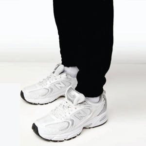 65% coton 35% polyester taille haute coupe bande de marque garniture dynamique jogger noir femmes survêtement bas - Product Image 4